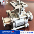 Fin de la abrazadera con ISO5211 CF8/CF8M 3pc Ball Valve